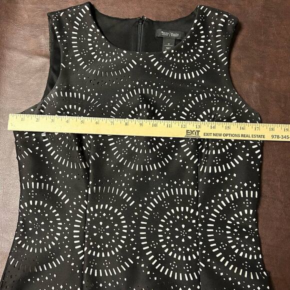 White House Black Market Sleeveless Sheath Black/White Cocktail Dress 10 - Picture 4 of 13